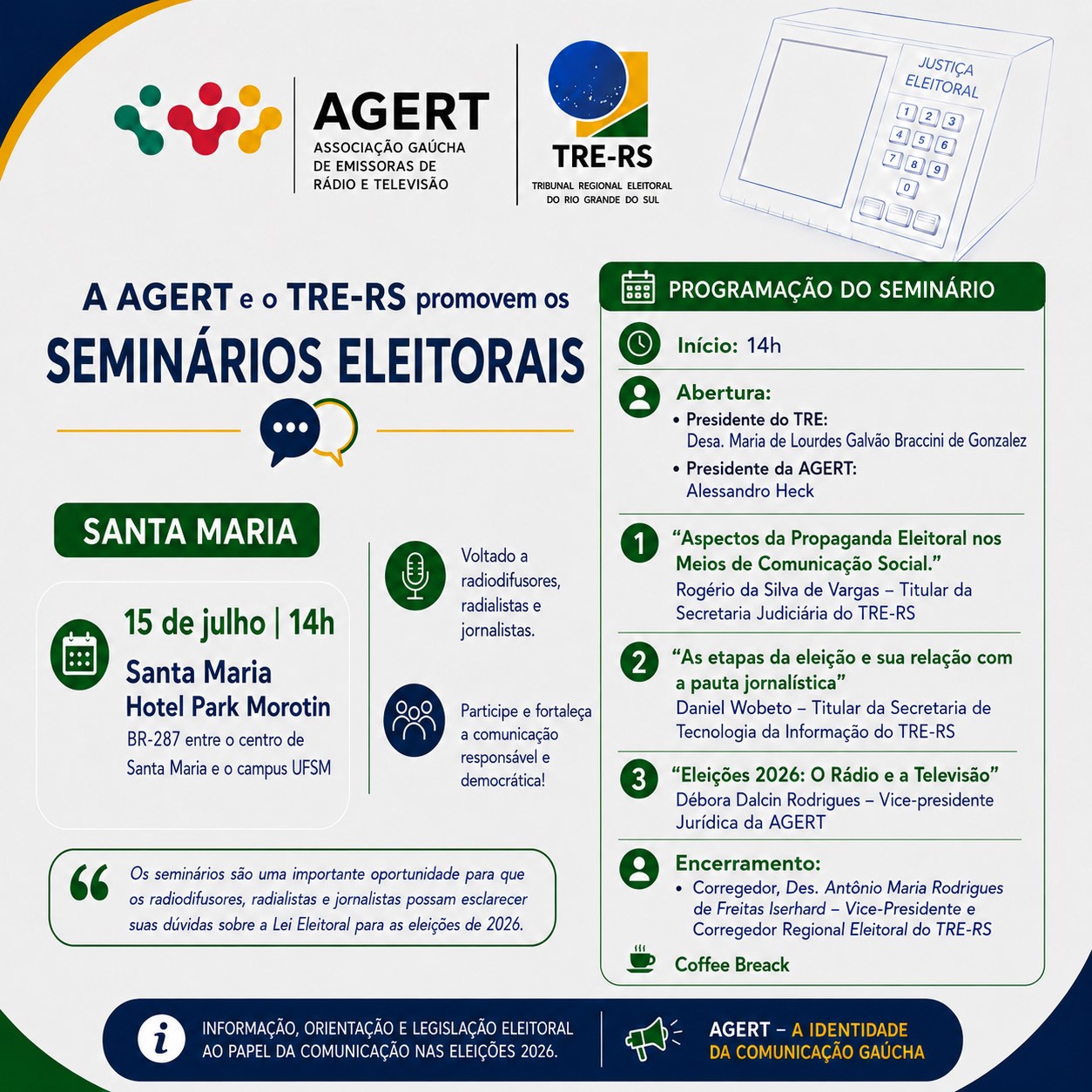 SEMINÁRIO ELEITORAL - SANTA MARIA - PROGRAMAÇÃO